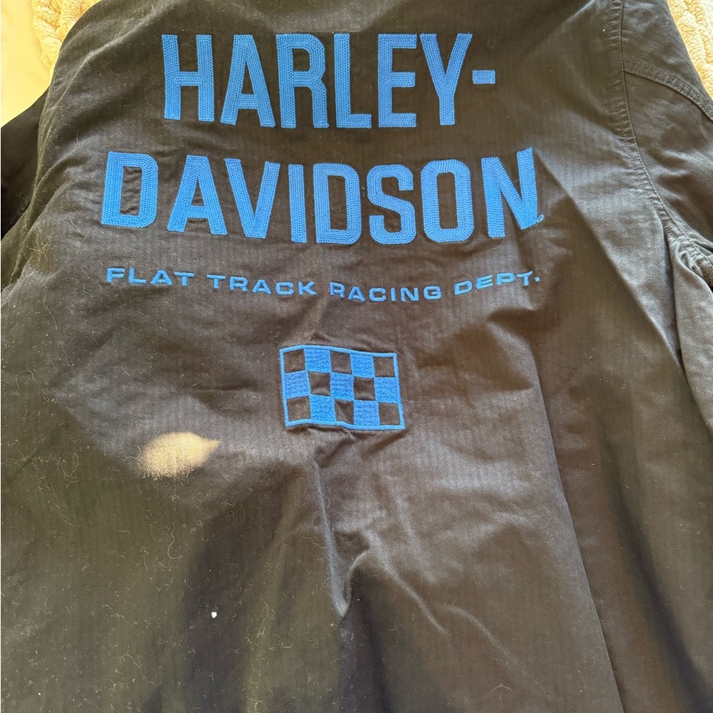 Men’s Harley-Davidson Black Racing Jacket with Blue Logo
